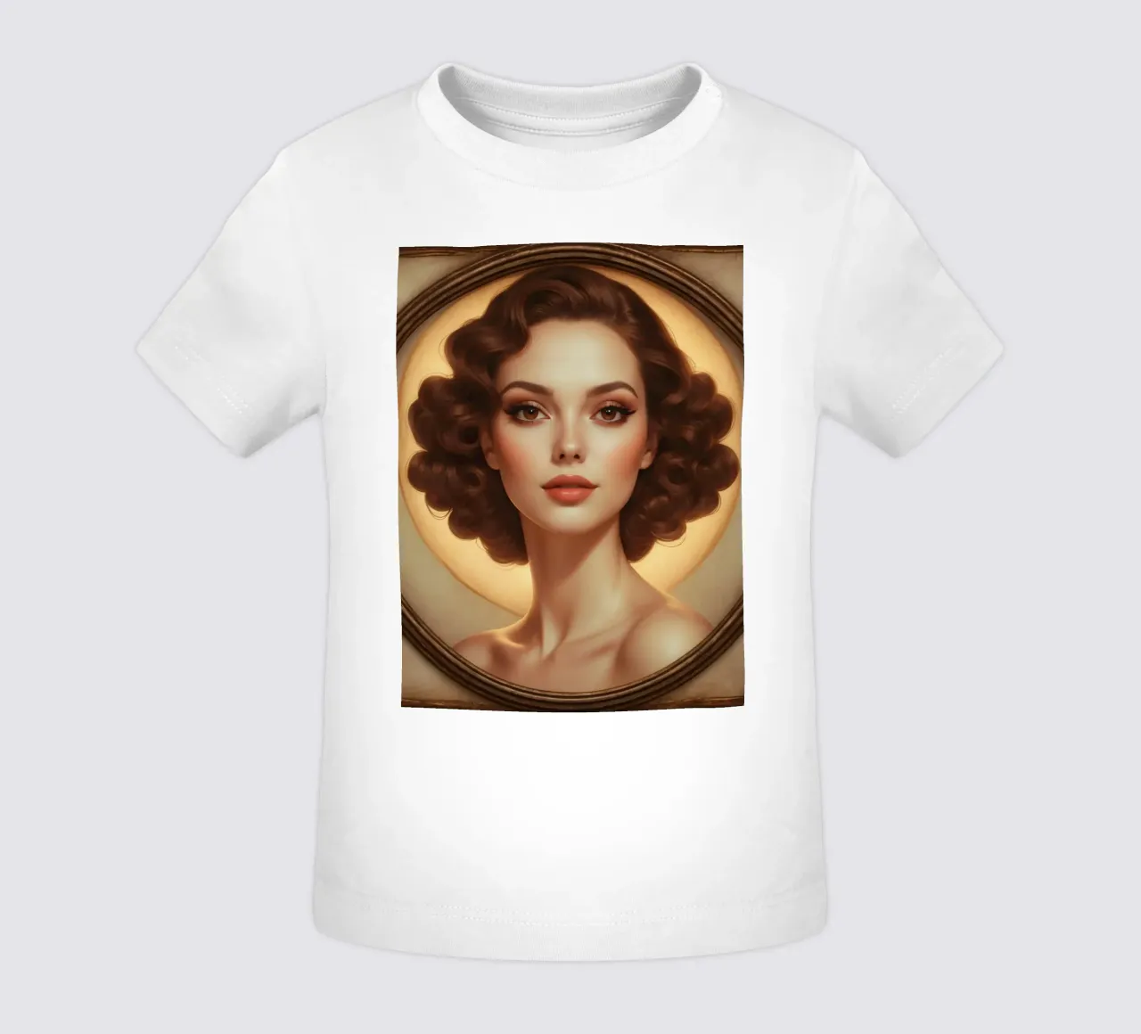 Classico ritratto retrò di donna con eleganti riccioli maglietta neonato da DesignDoodle