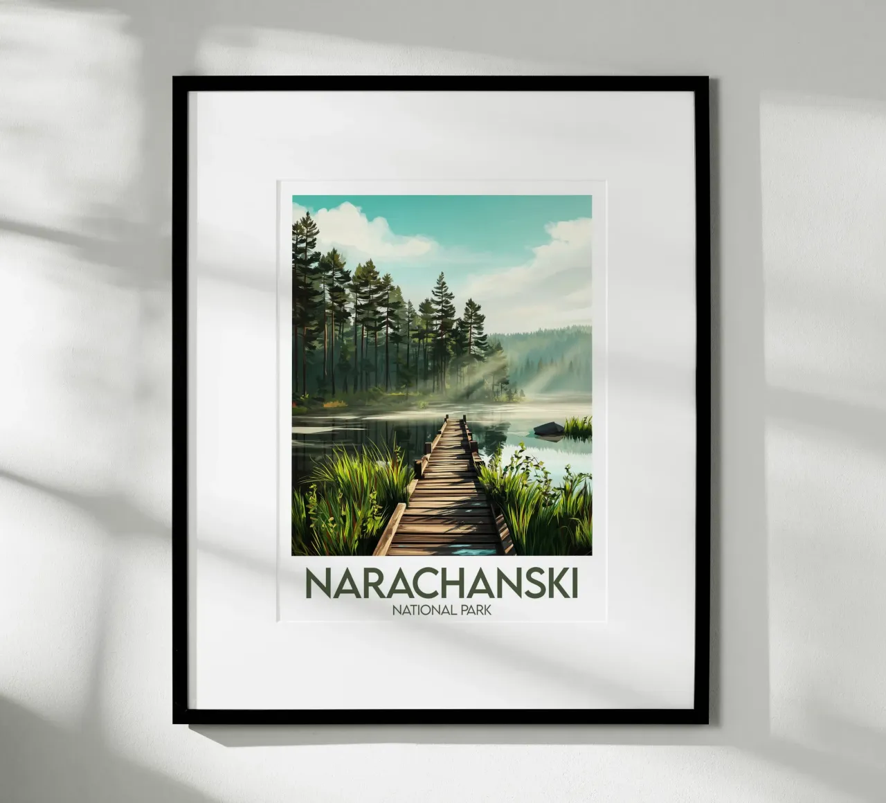Parco nazionale di Affiche Narachanski poster con telaio in alluminio da Frame the World