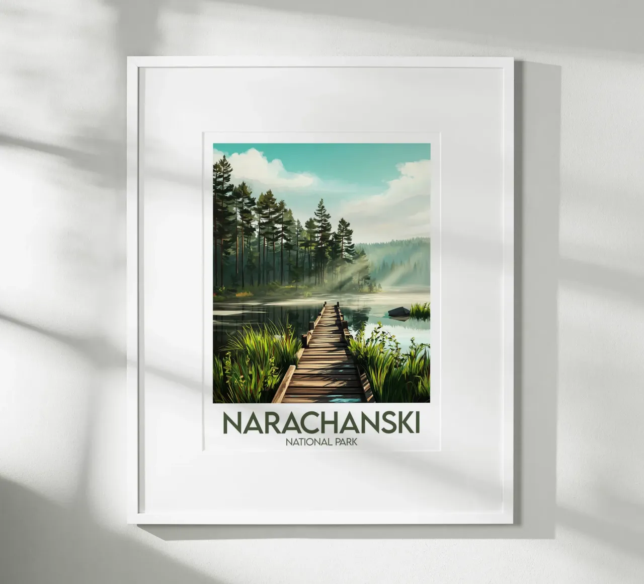Parco nazionale di Affiche Narachanski poster con telaio in alluminio da Frame the World