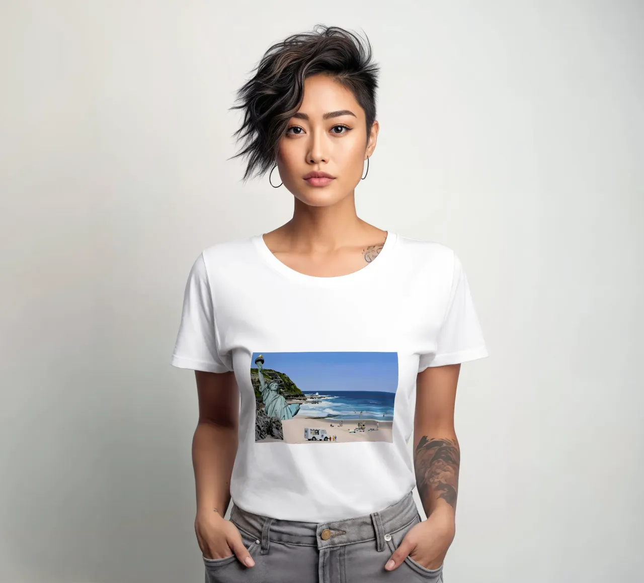 It's a Question of Simian Survival t-shirt da donna da Scott Listfield