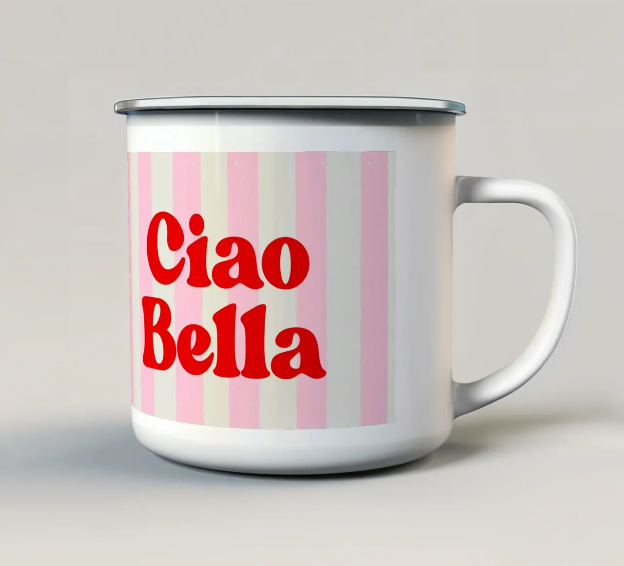 Ciao Bella tazza in smalto da Dreamer10