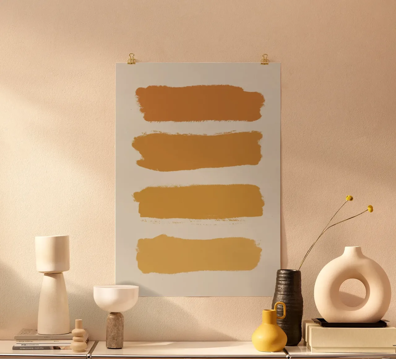 Sfumature di arancione poster con telaio in alluminio da Sixmai