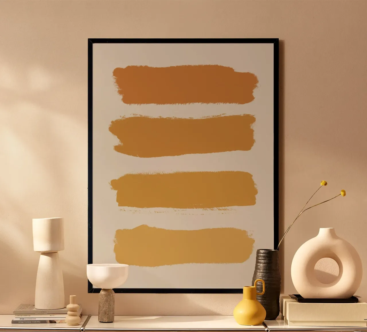 Sfumature di arancione poster con telaio in alluminio da Sixmai