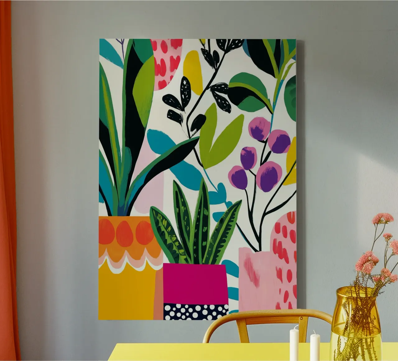 Fiori in vaso tela da Justyna Jaszke JBJart