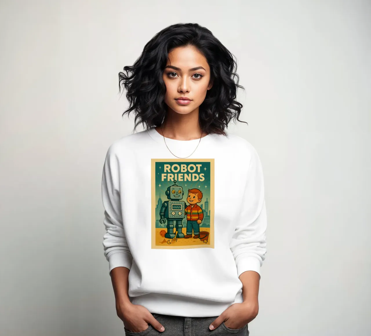 Robot Friends Nr. 01 sweatshirt van lazydaypaper