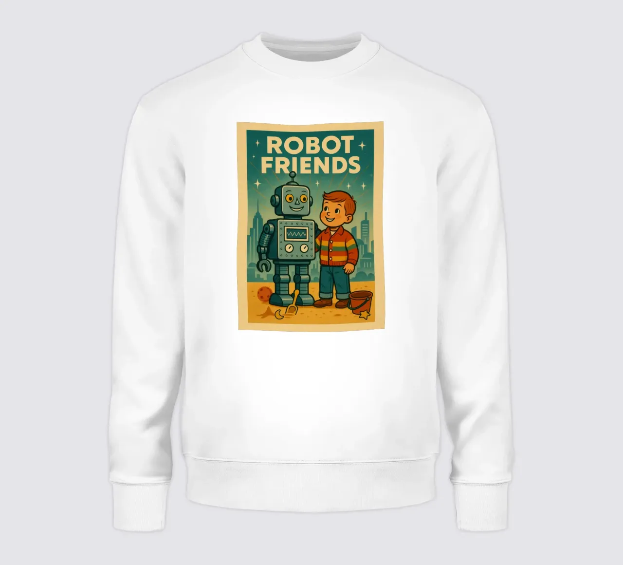 Robot Friends Nr. 01 sweatshirt by lazydaypaper