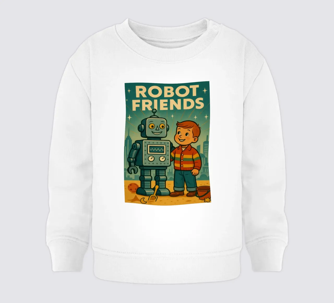 Robot Friends Nr. 01 felpa neonato da lazydaypaper