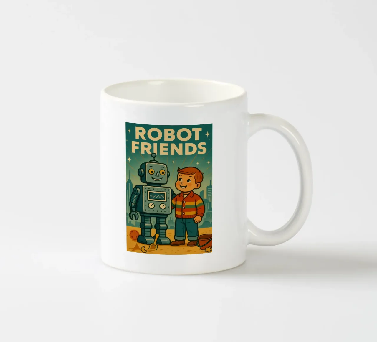 Robot Friends Nr. 01 tazza in ceramica da lazydaypaper