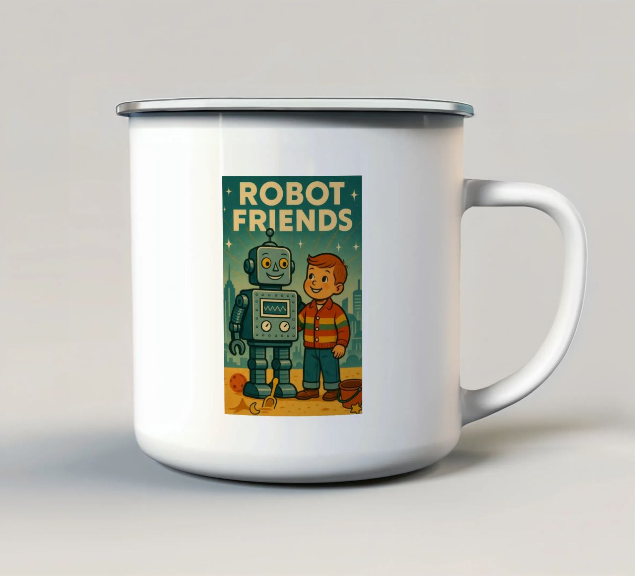 Robot Friends Nr. 01 tazza in smalto da lazydaypaper