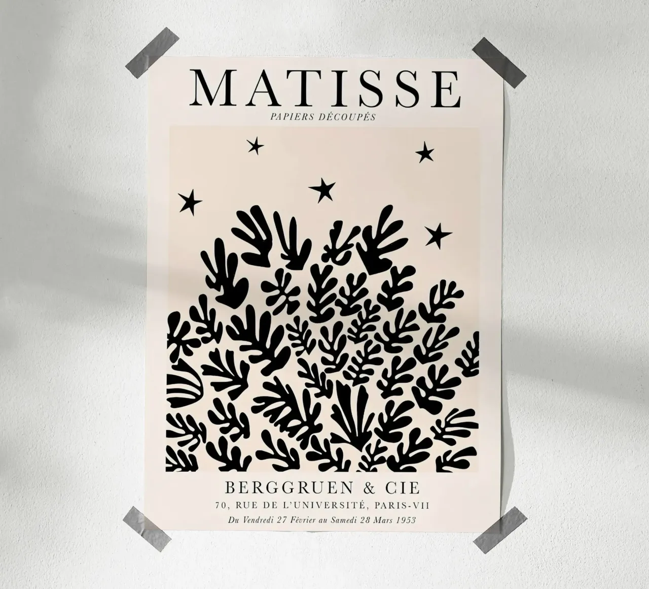 Henri Matisse Papier Decoupes poster con telaio in legno da MinaHome