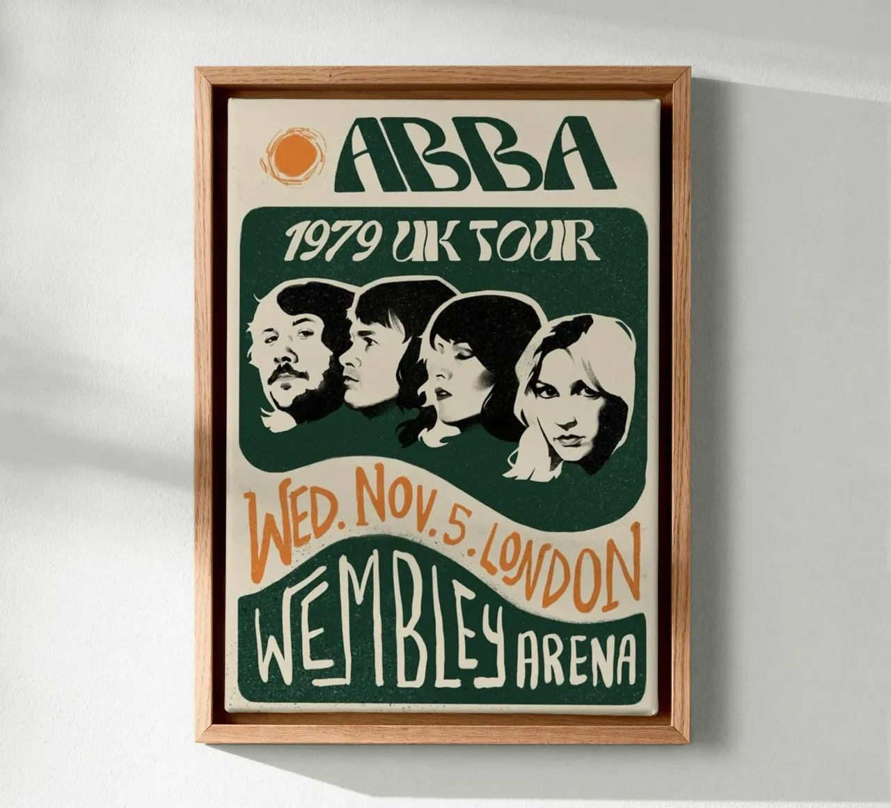 1979 tour nel Regno Unito Abba Flayer tela con Cornice a cassetta da HUMMERSONIC