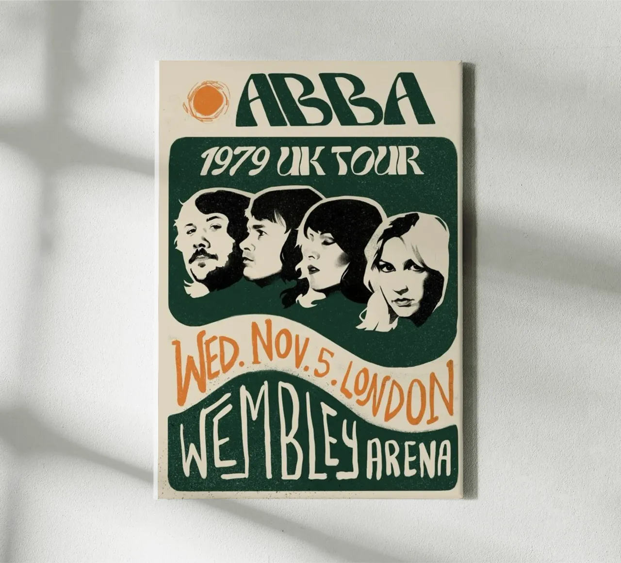 1979 tour nel Regno Unito Abba Flayer tela con Cornice a cassetta da HUMMERSONIC