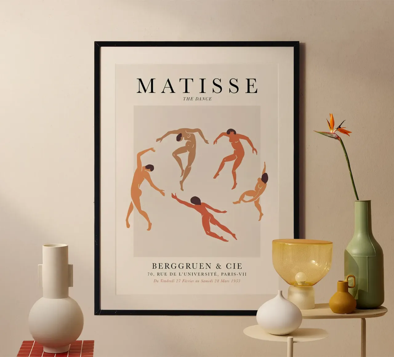 Henri Matisse La danza ritagliata Vintage poster con telaio in alluminio da MinaHome