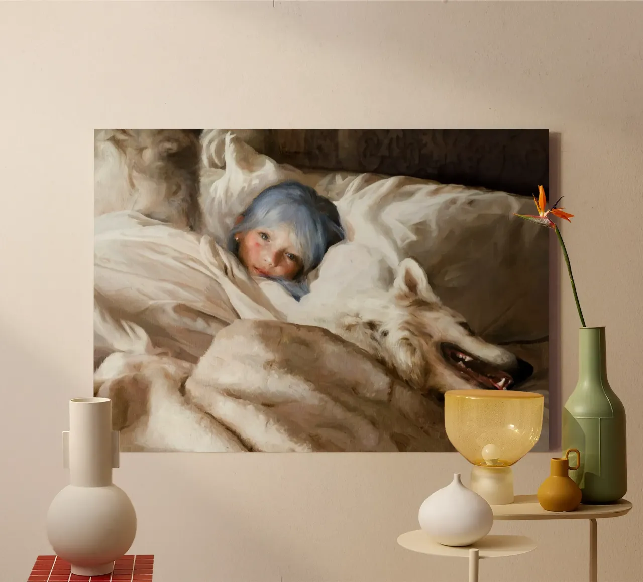 Guillermo Lorca García - De kleine jongen en de wolf canvas met Baklijst van The Poster UK