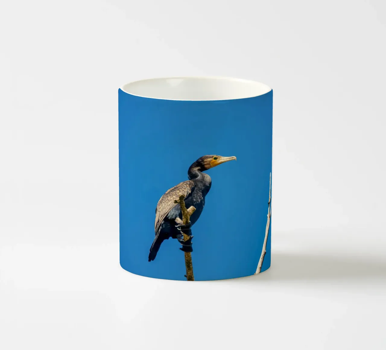 Black cormorant tazza in ceramica da anderm