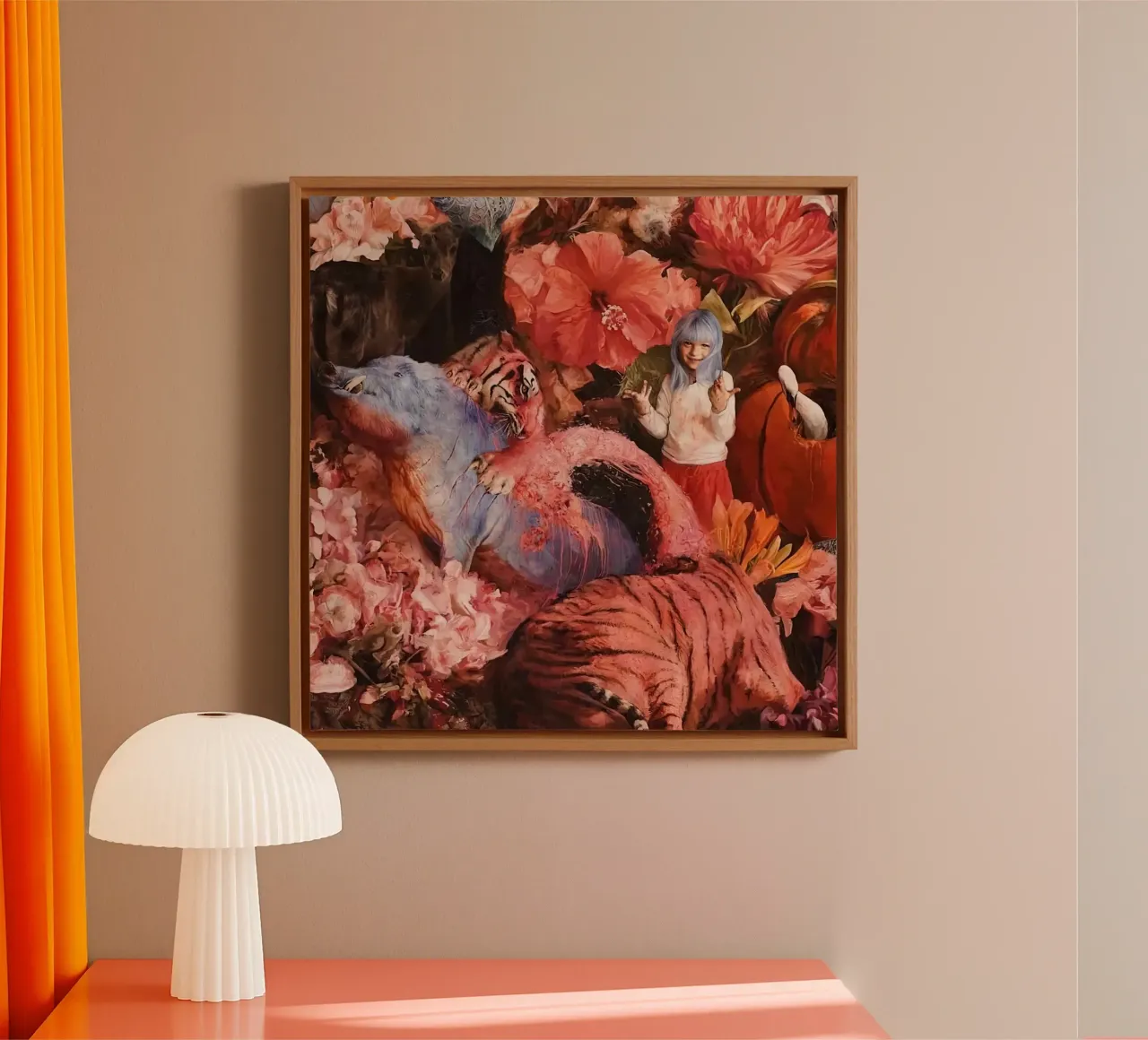 Guillermo Lorca Garcia Dieren En Kind canvas met Baklijst van The Poster UK