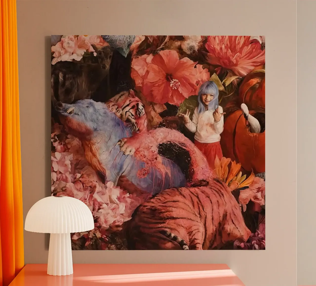Guillermo Lorca Garcia Dieren En Kind canvas met Baklijst van The Poster UK