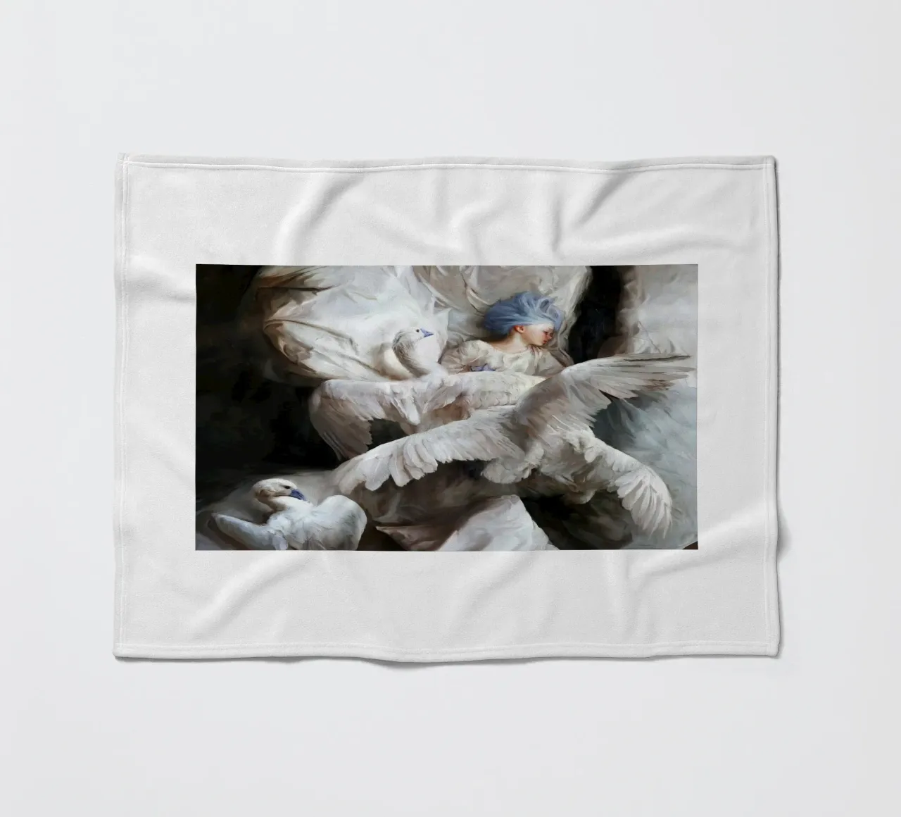 Guillermo Lorca García Il cigno addormentato coperta in pile da The Poster UK