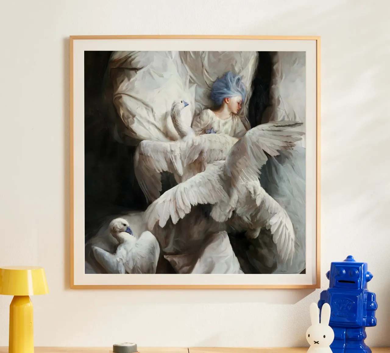 Guillermo Lorca García Il cigno addormentato poster con telaio in legno da The Poster UK