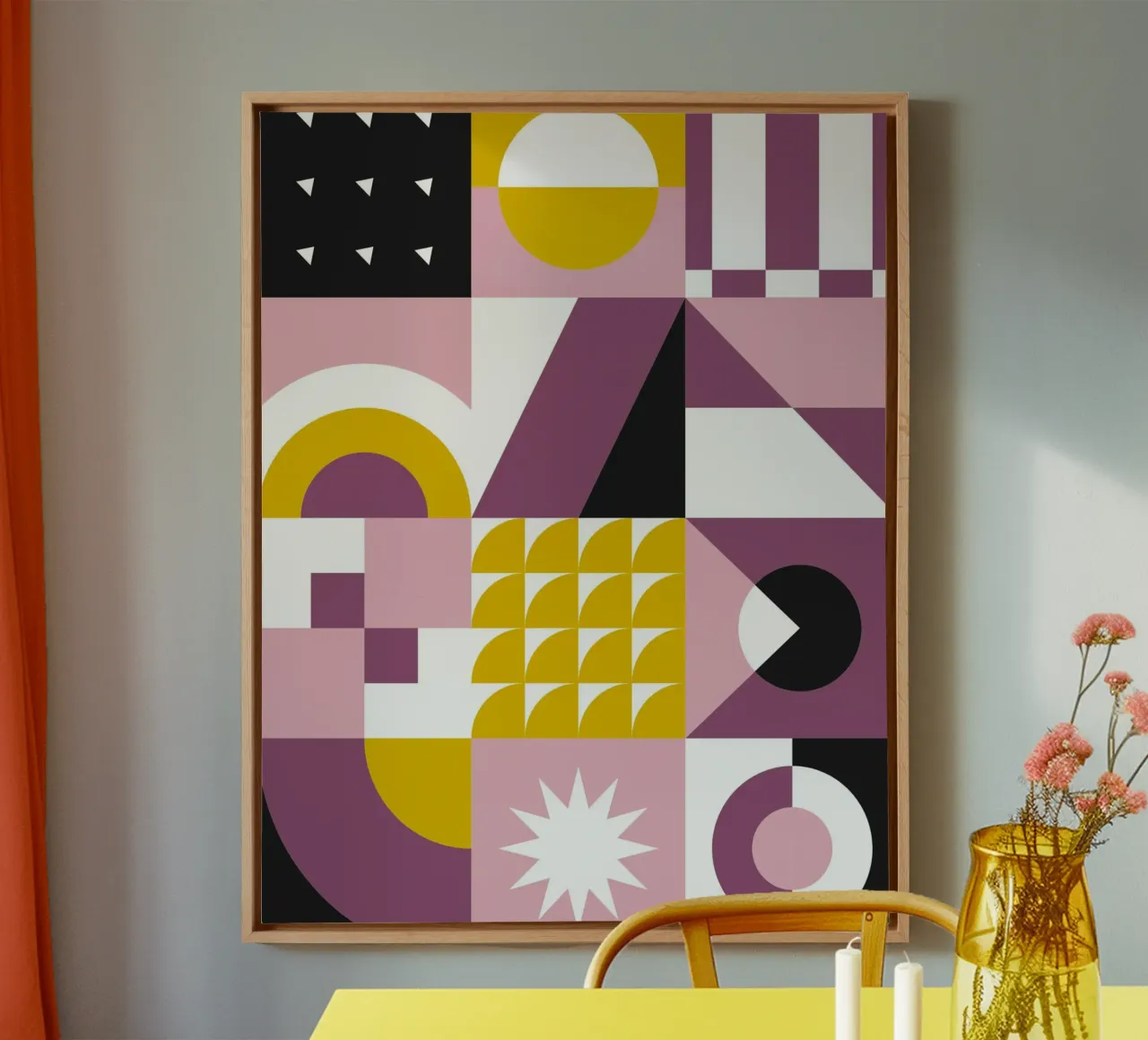 GEOMETRIC BLOOM tela con Cornice a cassetta da Einfach Uebel
