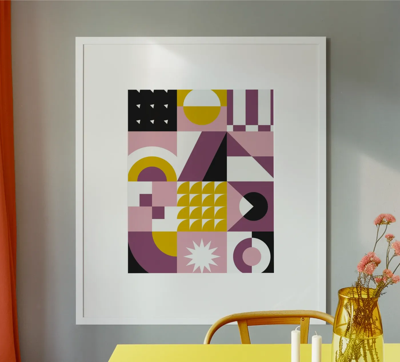 GEOMETRIC BLOOM poster van SMRT STUDIO