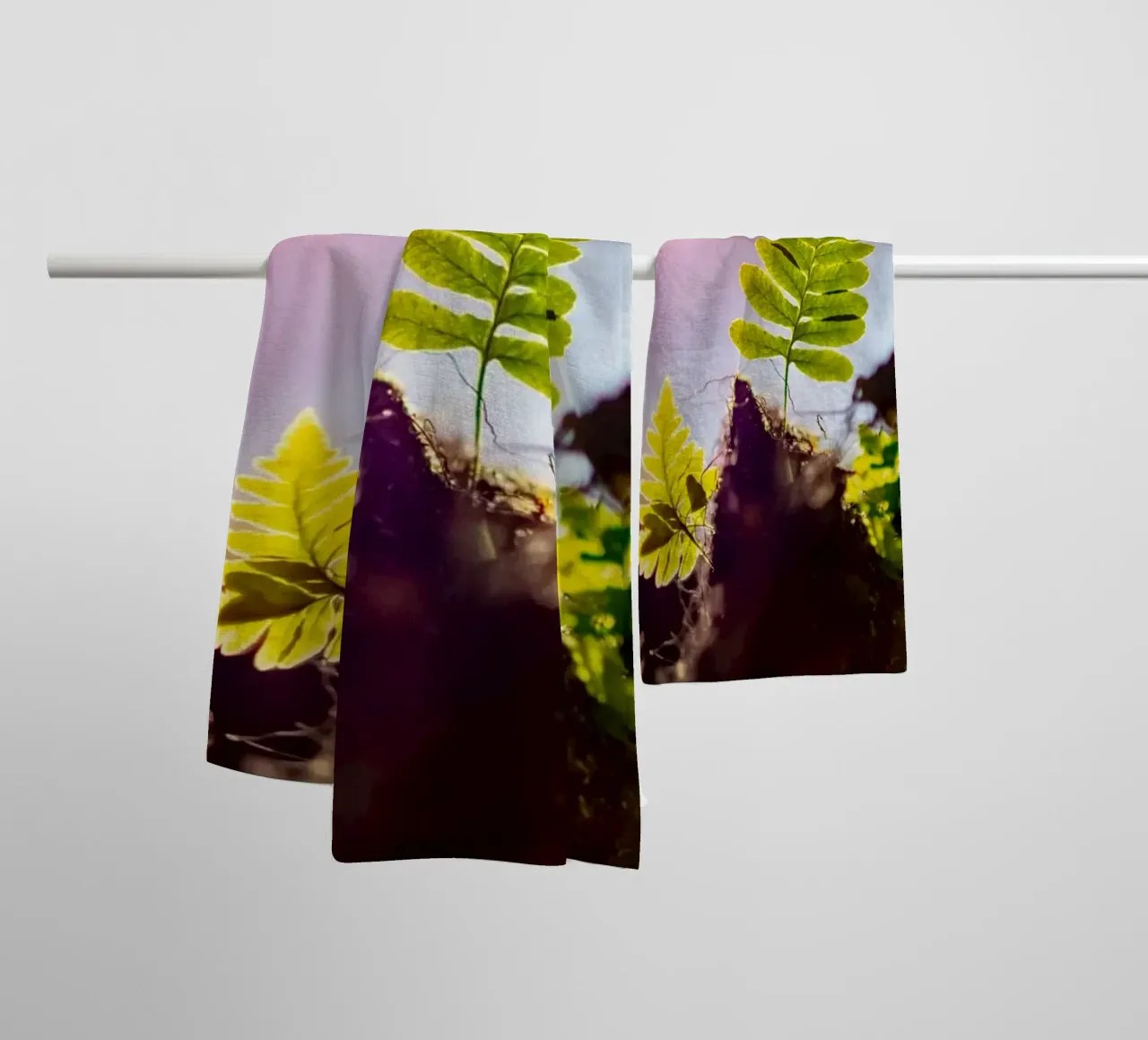 Fern in sunlight - macro photography towel by 5ecken