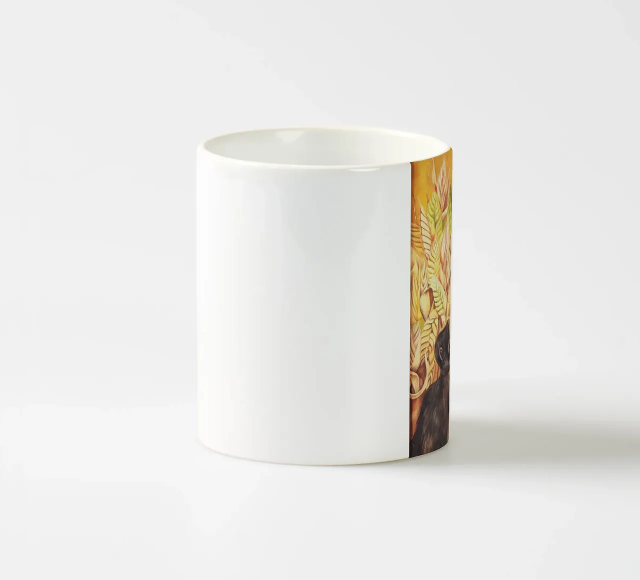 Autoritratto di Frida Kahlo con scimmia e pappagallo tazza in ceramica da Venus Art