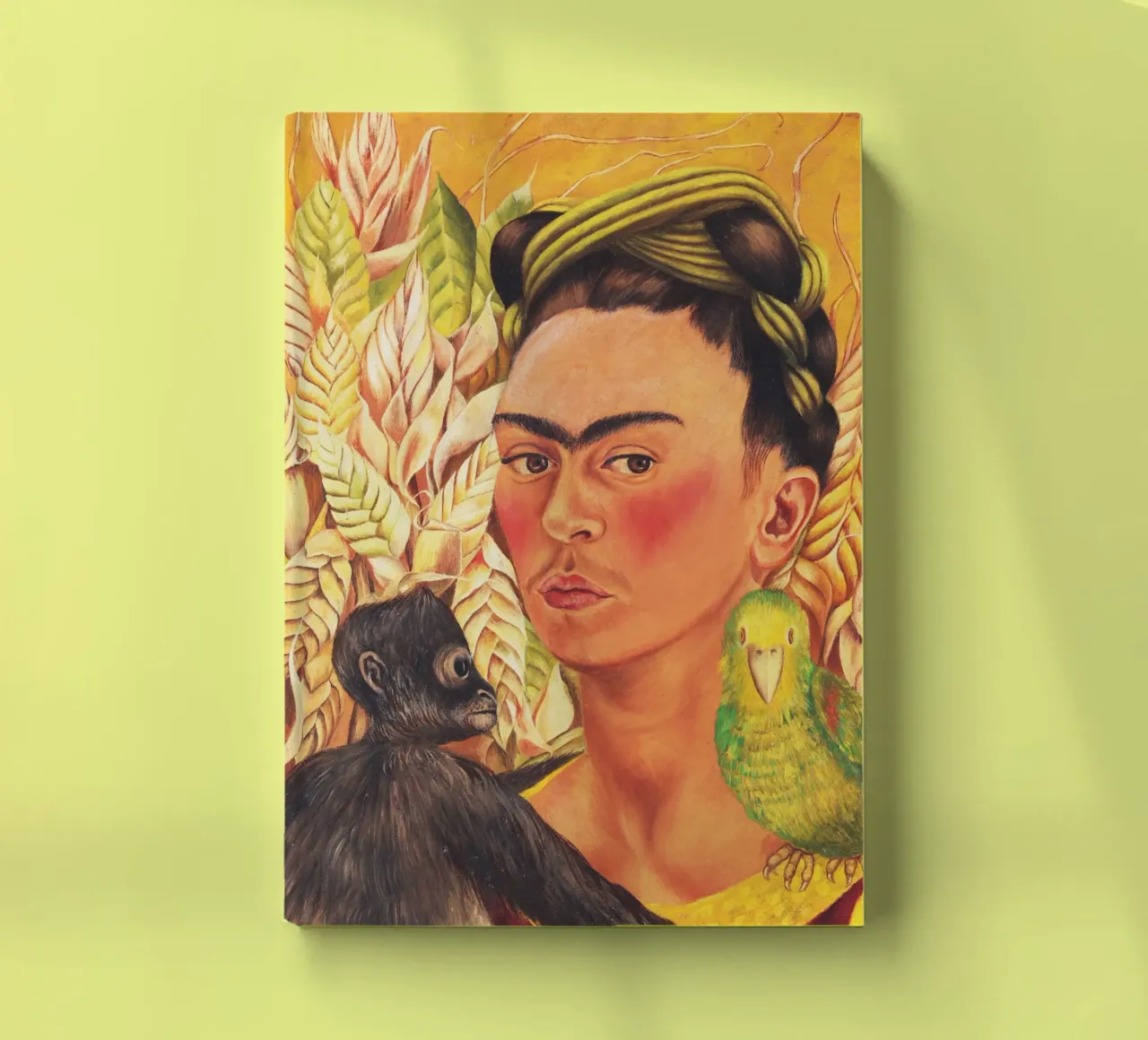 Frida Kahlo's Self-Portrait with Monkey and Parrot notebook by Venus Art