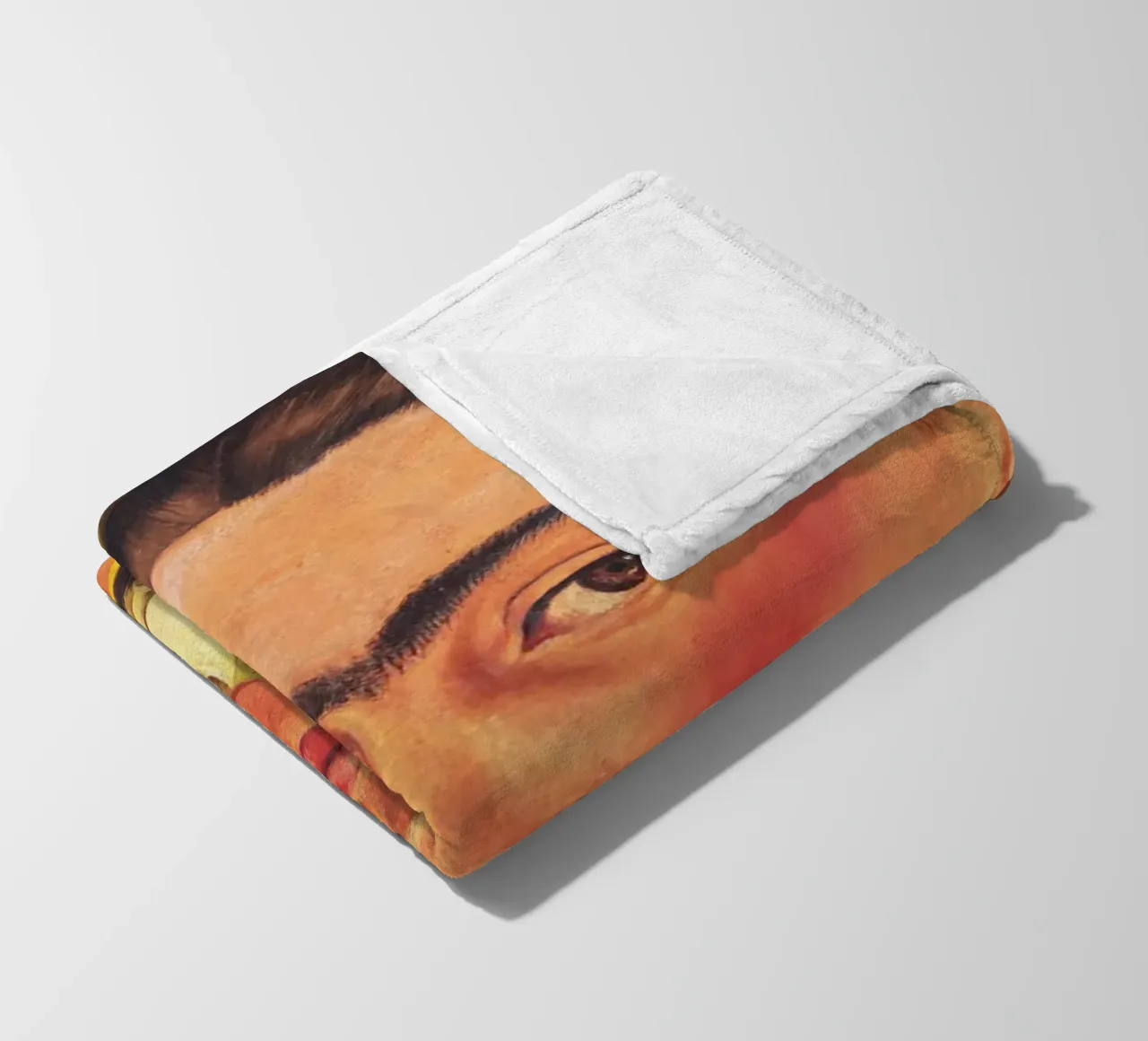 Autoritratto di Frida Kahlo con scimmia e pappagallo coperta in pile da Venus Art