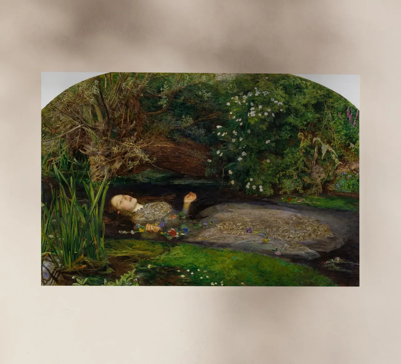 L'Ofelia di John Everett Millais pellicola backlit da Venus Art