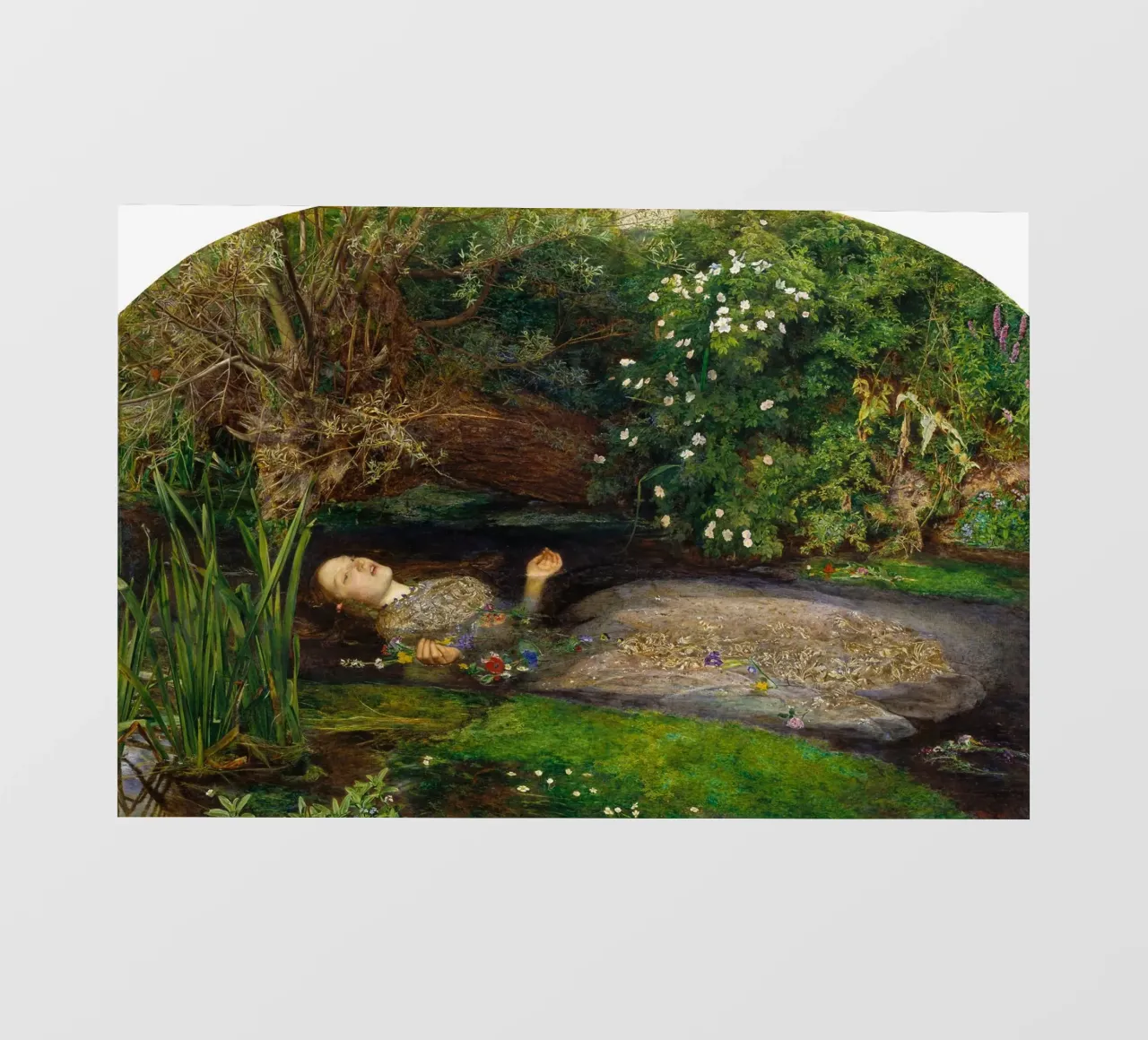 L'Ofelia di John Everett Millais pellicola backlit da Venus Art