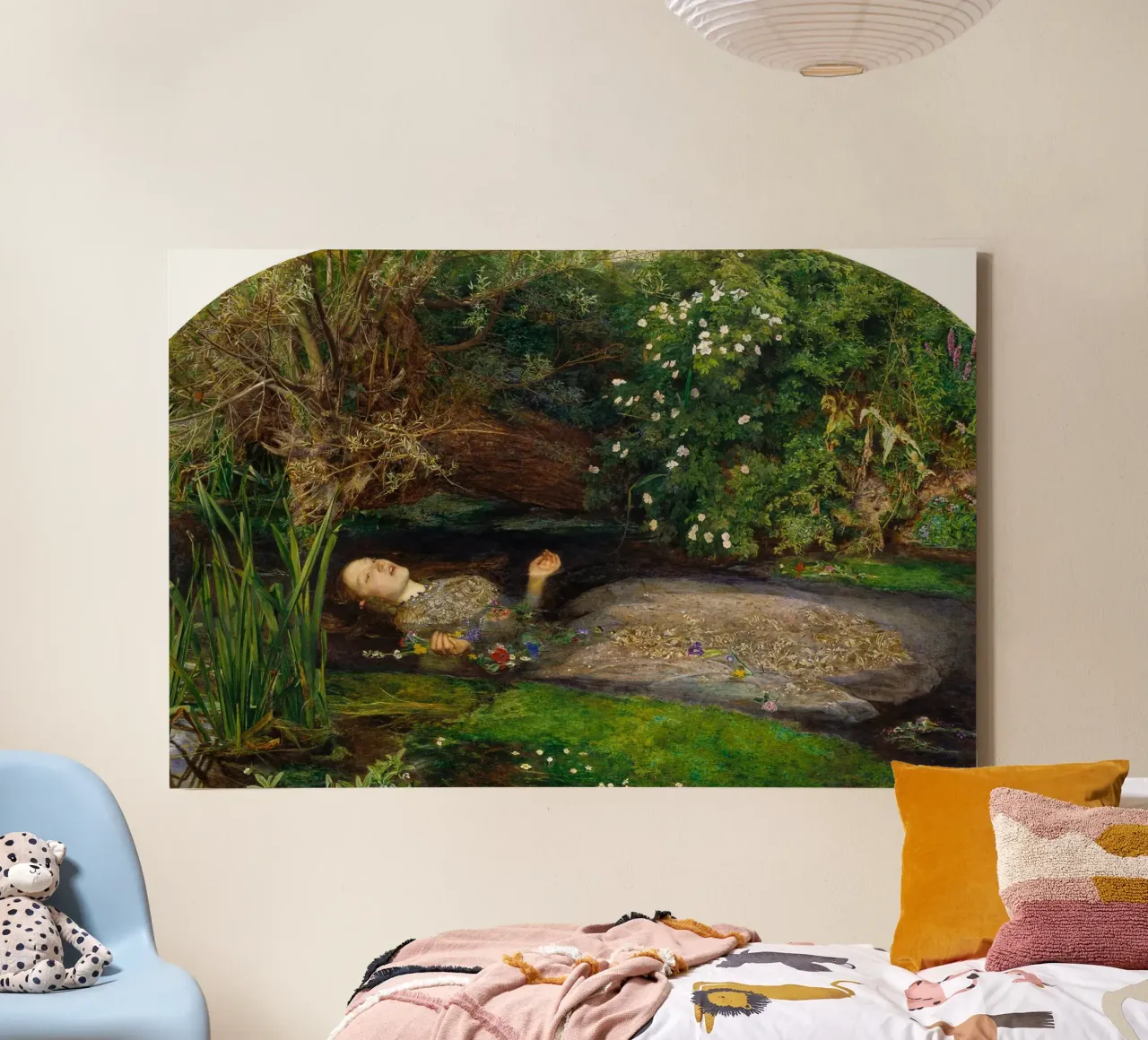 L'Ofelia di John Everett Millais tela con Cornice a cassetta da Venus Art