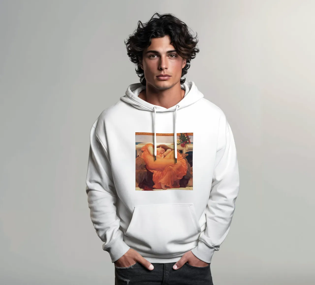 Giugno fiammeggiante di Lord Frederic Leighton felpa con cappuccio da Venus Art