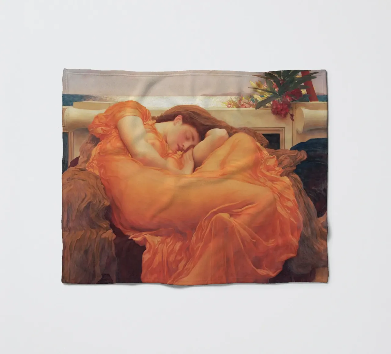 Giugno fiammeggiante di Lord Frederic Leighton coperta in pile da Venus Art