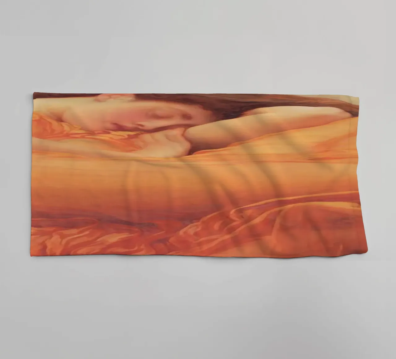 Flaming June by Lord Frederic Leighton towel by Venus Art