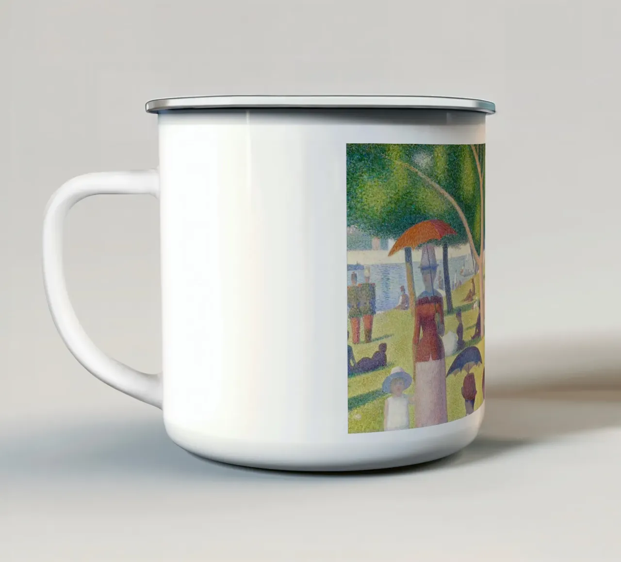 Detail A Sunday Afternoon on the Island of La Grande Jatte tazza in smalto da Venus Art