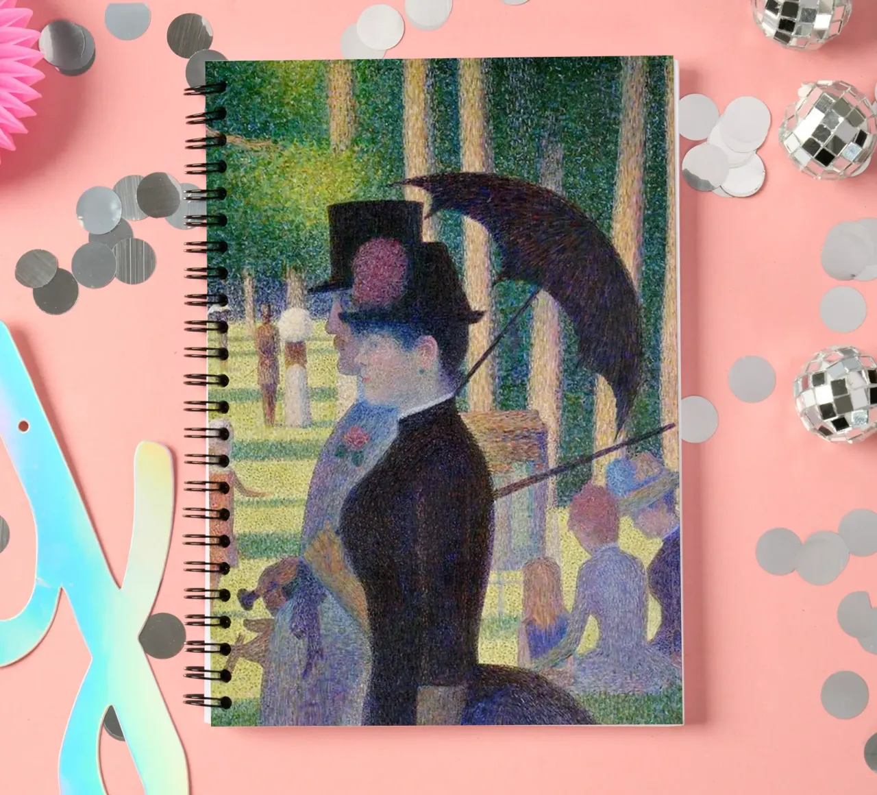 Detail A Sunday Afternoon on the Island of La Grande Jatte diario ad anelli da Venus Art