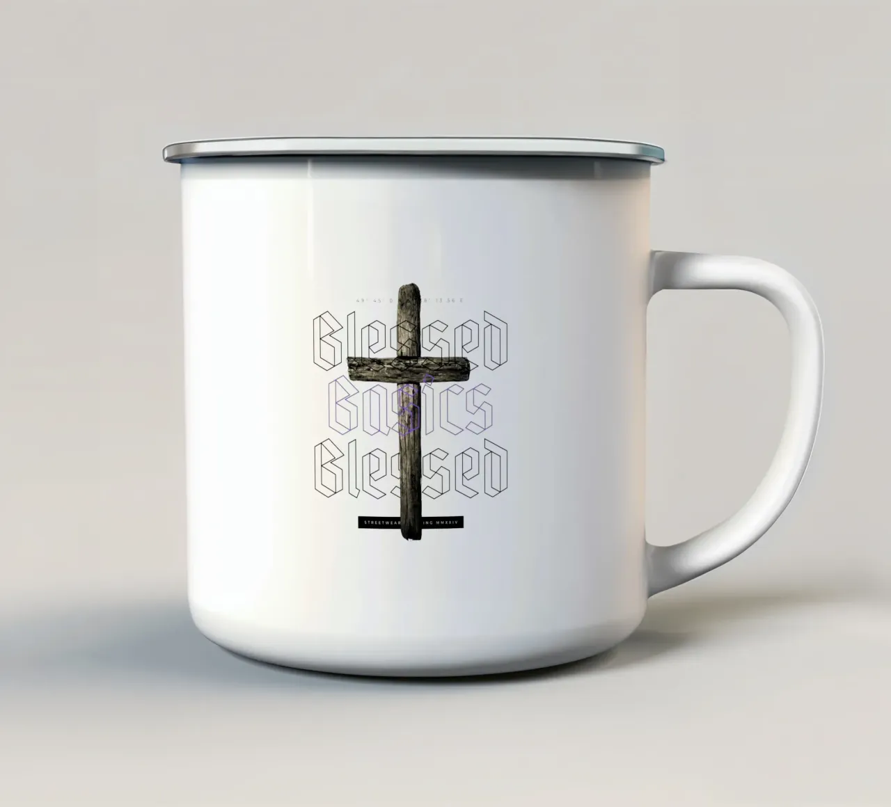 BLESSED BASICS mug en émail de Einfach Uebel