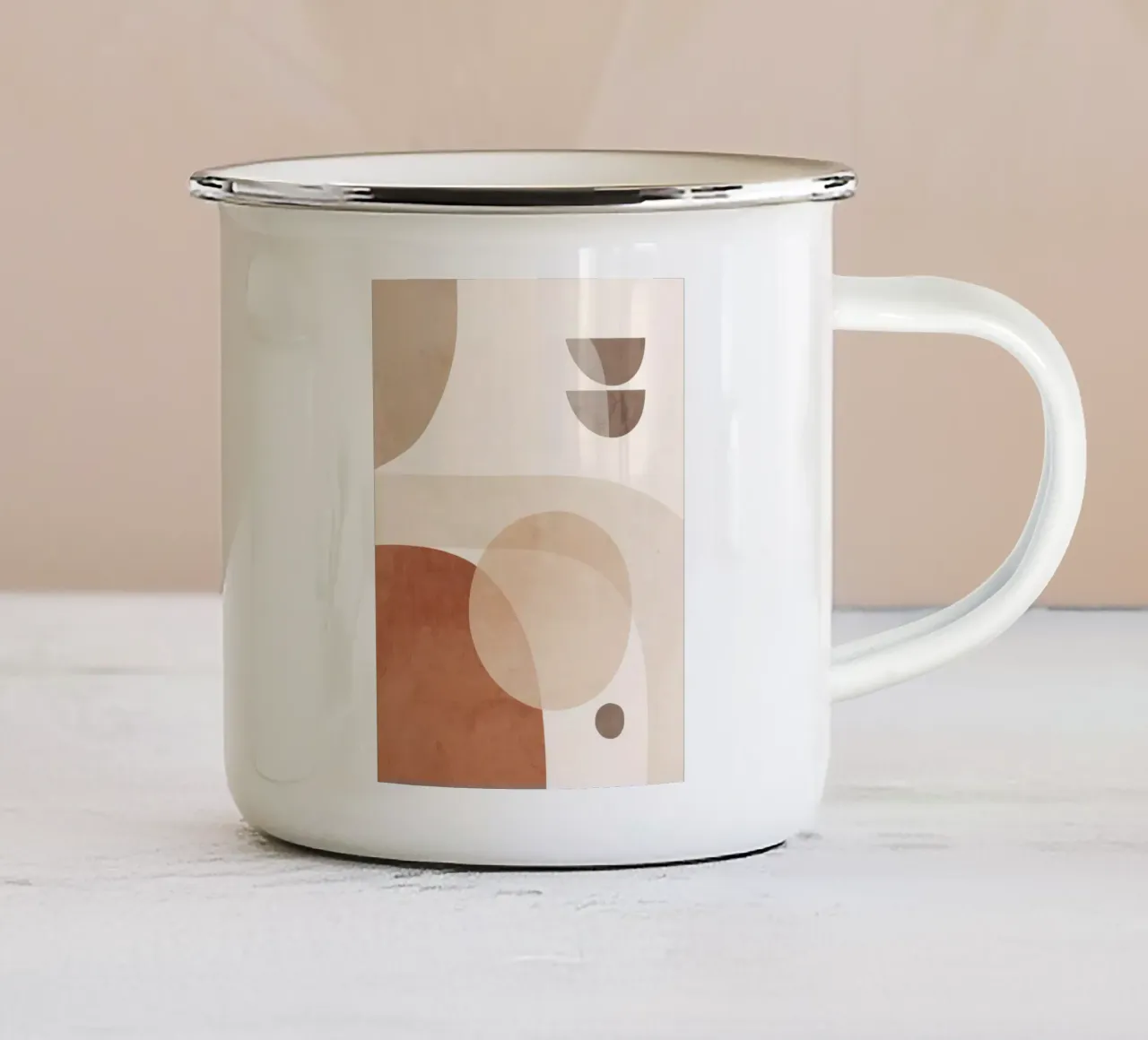 Abstrakte Minimalformen 93 Emaille Tasse von ThingDesign