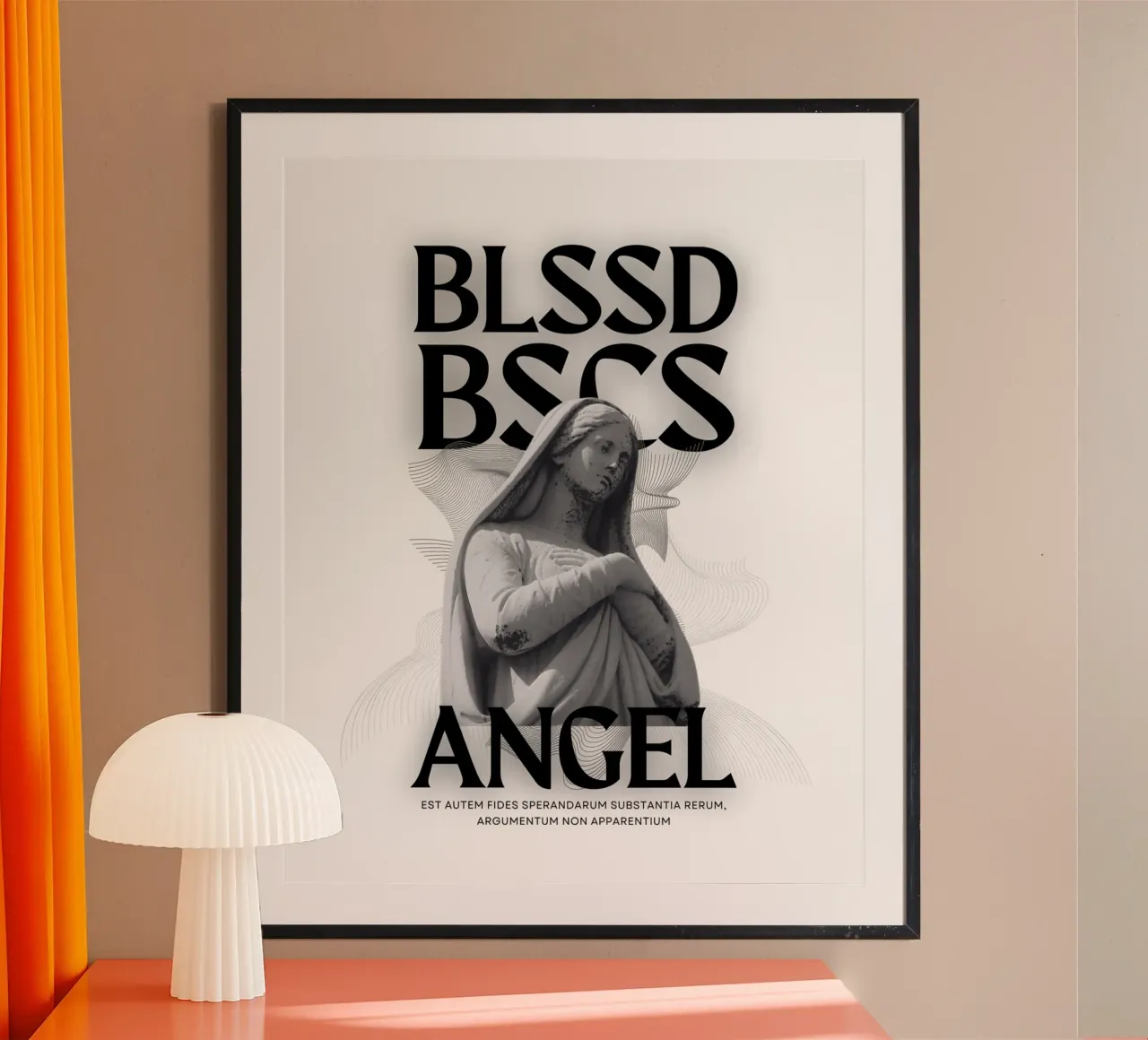 ANGEL poster con telaio in legno da Einfach Uebel