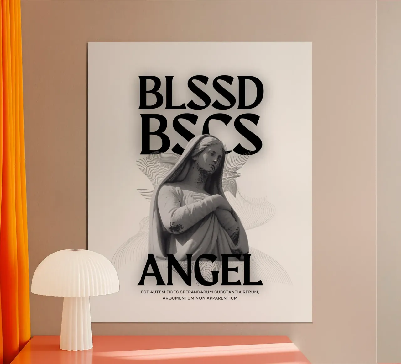 ANGEL poster con telaio in legno da Einfach Uebel