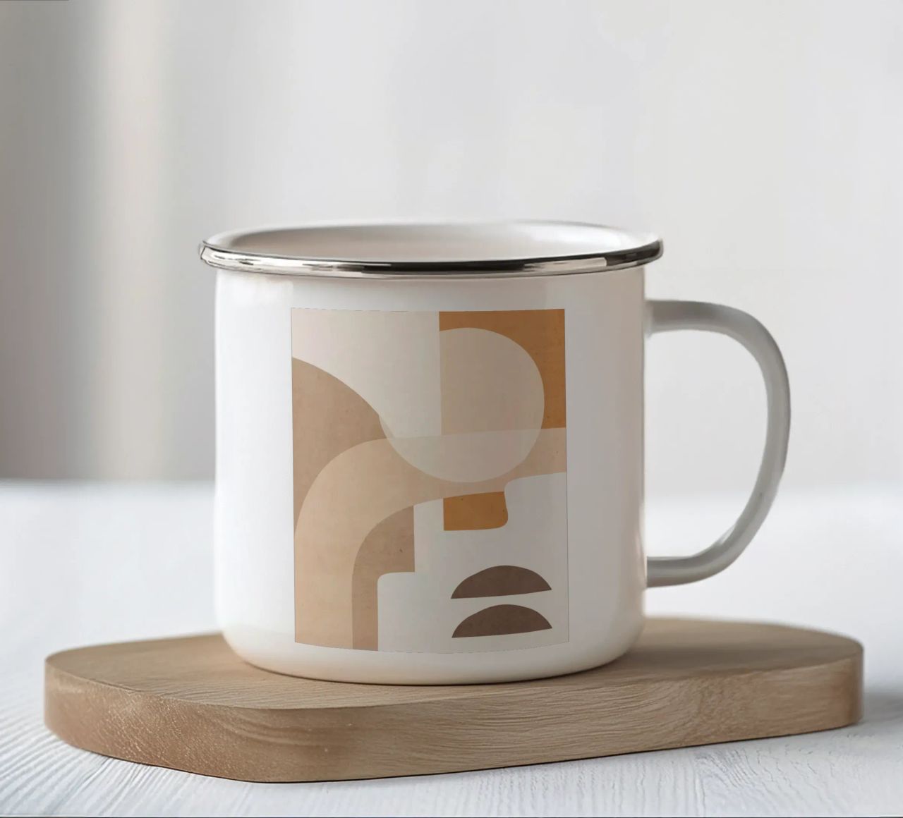 Forme astratte minimali 95 tazza in smalto da ThingDesign