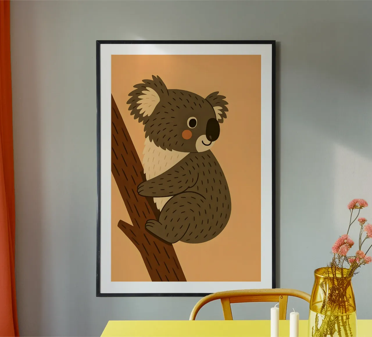 Koala auf Baum Poster von Tiny Tails & Stripes