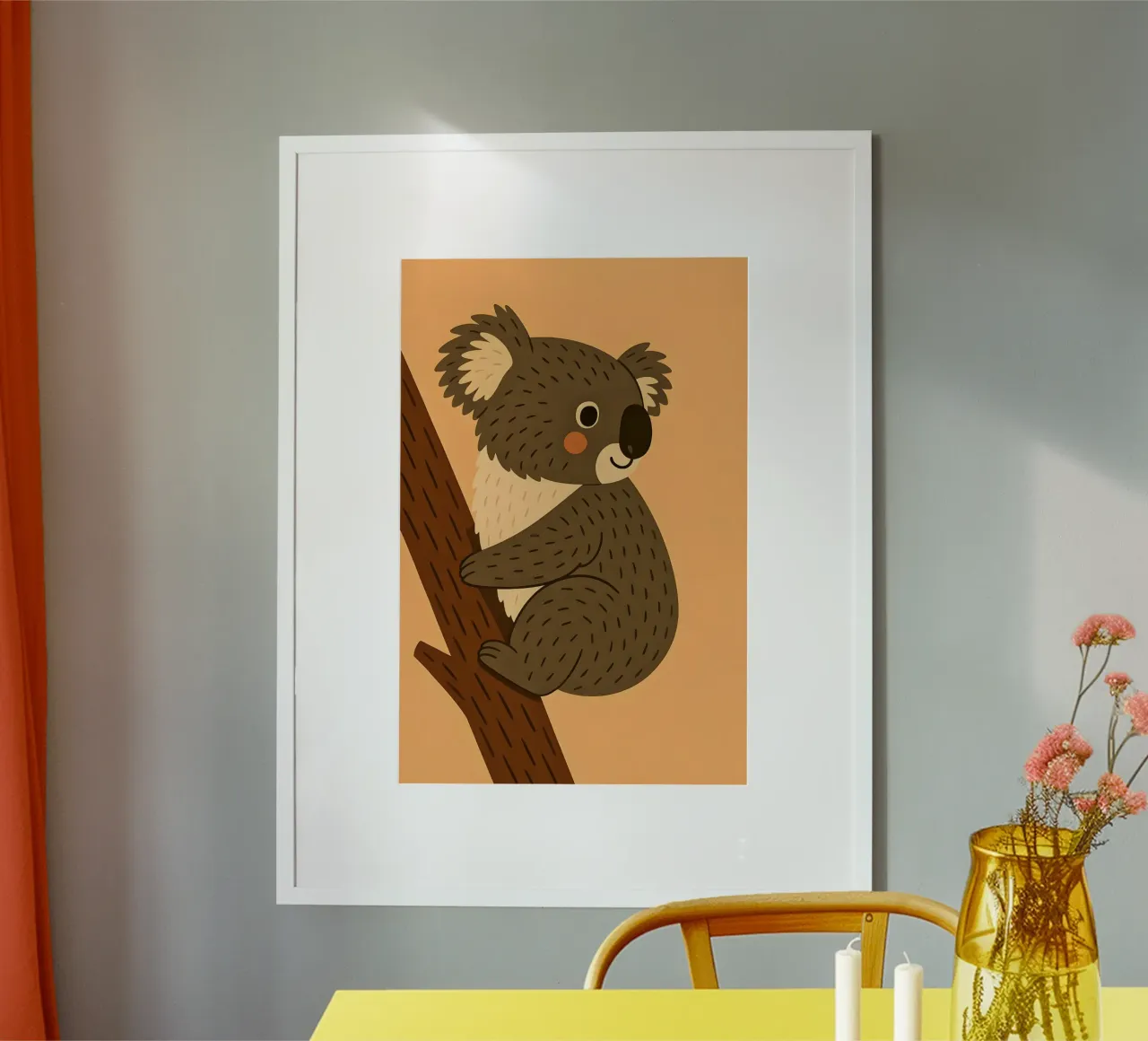 Koala auf Baum Poster von Tiny Tails & Stripes