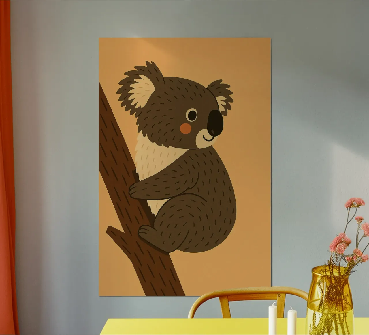 Koala en un árbol poster de Tiny Tails & Stripes