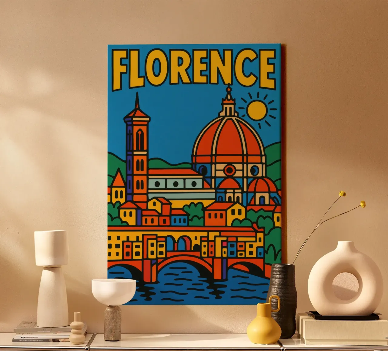 Firenze - Il Rinascimento a colori tela da JETLAG | affiches voyage