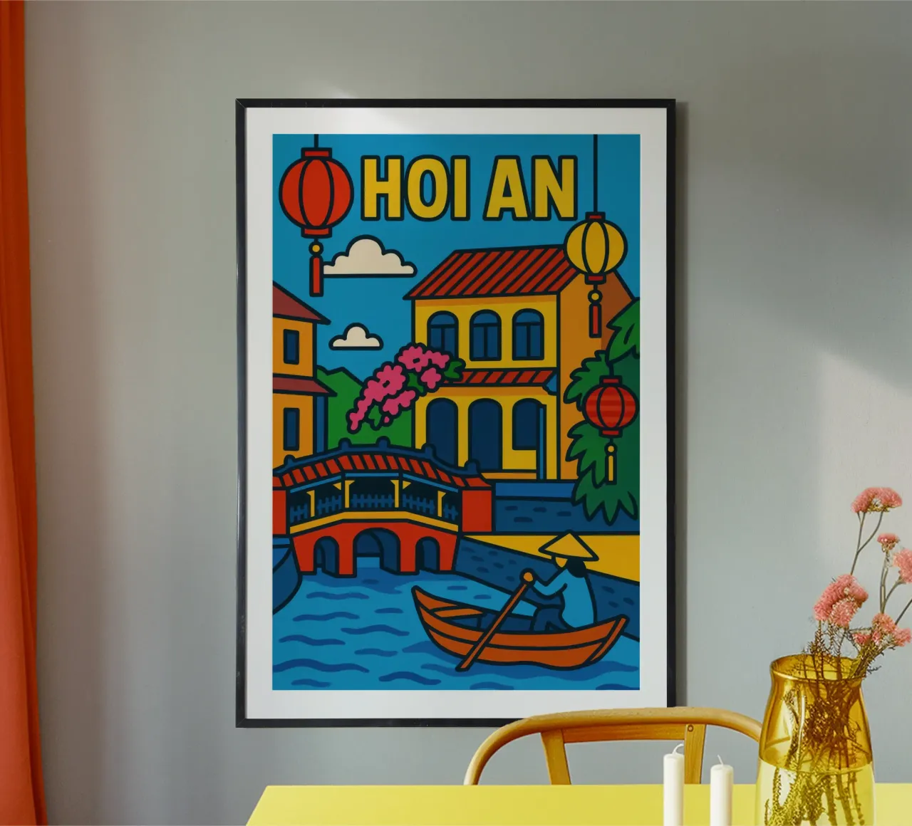Hoi An - Il fascino eterno del Vietnam poster con telaio in alluminio da JETLAG | affiches voyage