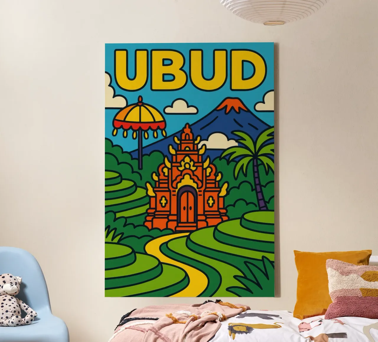 Ubud - Il cuore spirituale di Bali tela con Cornice a cassetta da JETLAG | affiches voyage