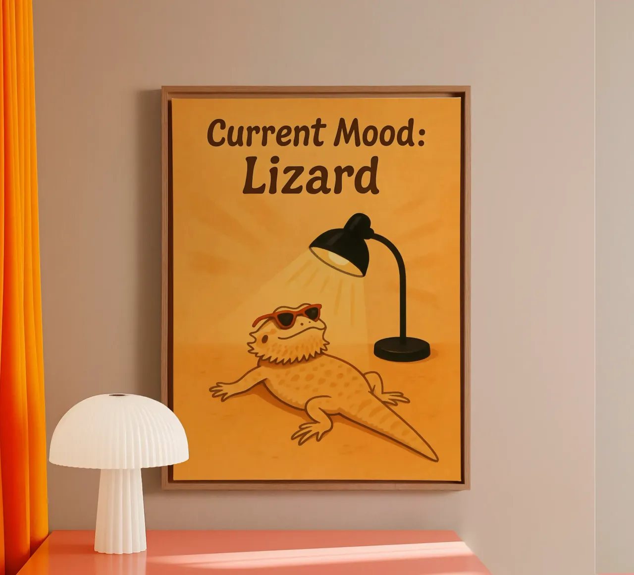 Grappige hagedis meme canvas met Baklijst van Funny Humor Art