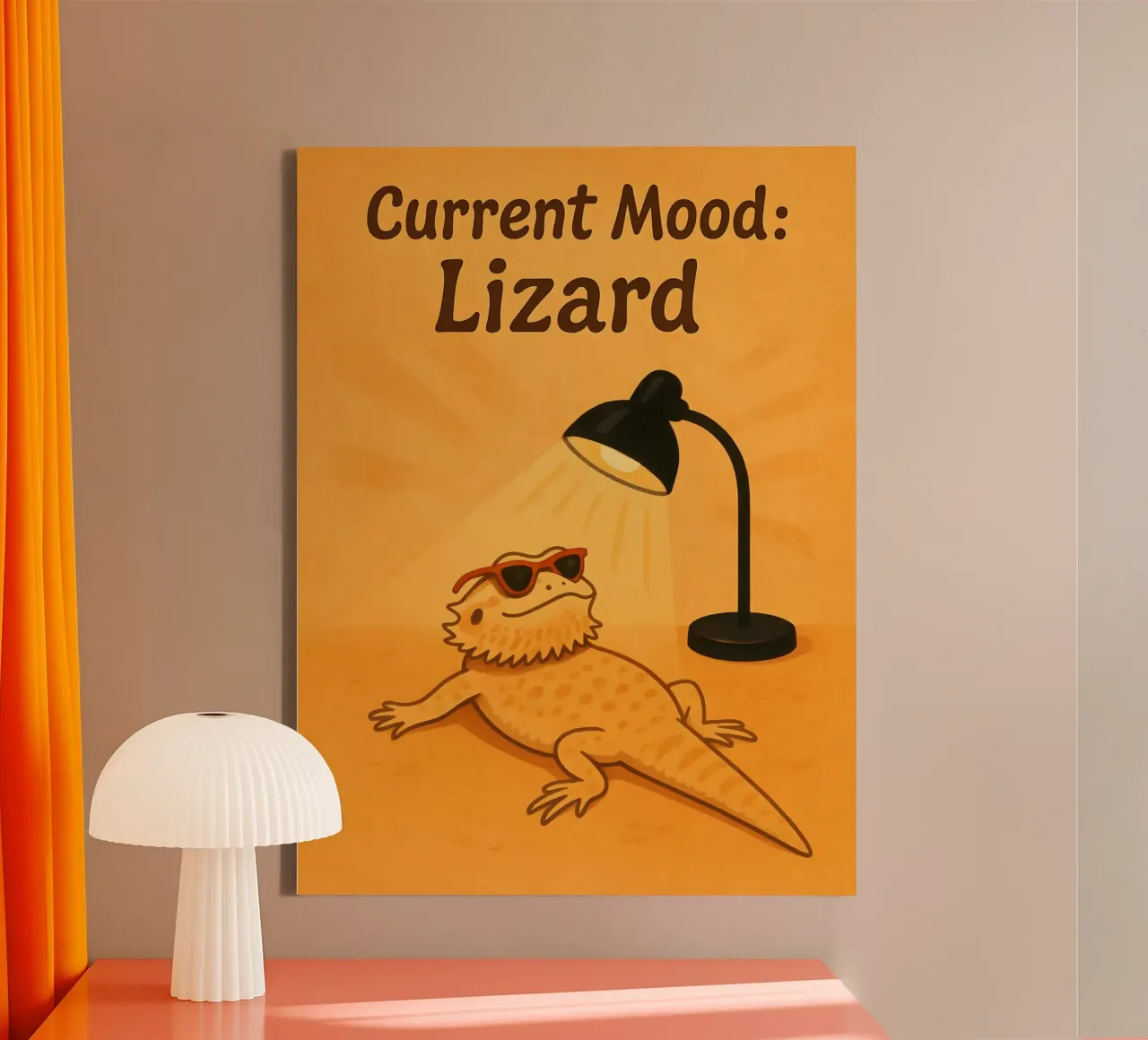 Grappige hagedis meme canvas met Baklijst van Funny Humor Art
